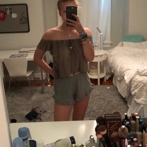 Off the shoulder flowy shirt